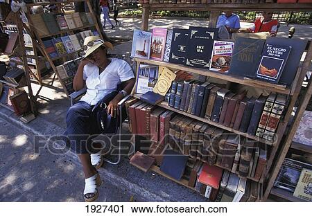 Stock Image - Sleeping Book Seller. Fotosearch
