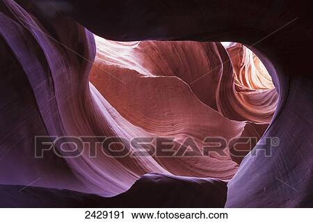 Stock Image - Slot canyon formation, near Page; Arizona, United States of America. Fotosearch