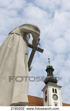 Stock Image - Slovenia, Plague Monument at Main Square; Maribor. Fotosearch