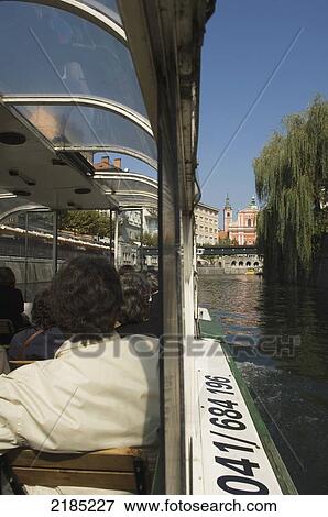 Slovenia, River boat cruise; Ljubljana View Large Photo Image Stock Photo - Slovenia, River boat cruise; Ljubljana. Fotosearch