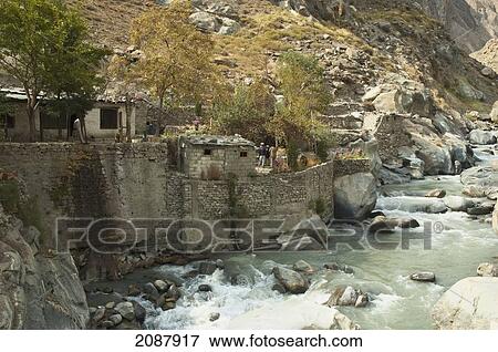 Stock Photo - Small Glacial Stream, Istak Nala, Northern Areas, Pakistan. Fotosearch