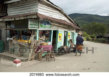 Stock Image - Small Grocery Store In Ranomafana, Fianarantsoa Province, Madagascar. Fotosearch