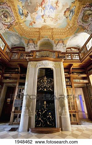 Stock Image - Small Library Room of Stift Melk Benedictine Monastery, Lower Austria, Austria. Fotosearch