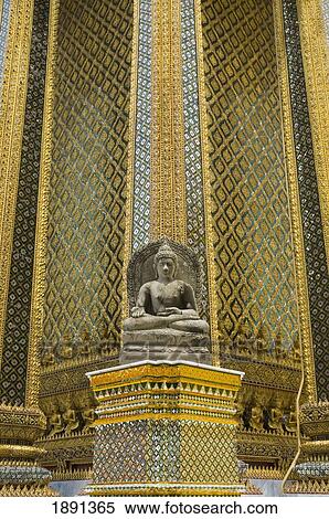 Small Stone Buddha Statue Beside Columns Of Wat Phra Kaew Temple View Large Photo Image Stock Photography - Small Stone Buddha Statue Beside Columns Of Wat Phra Kaew Temple. Fotosearch