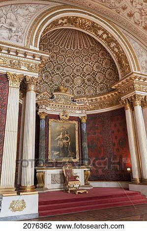 Stock Image - Small Throne Room In Winter Palace; St. Petersburg Russia. Fotosearch