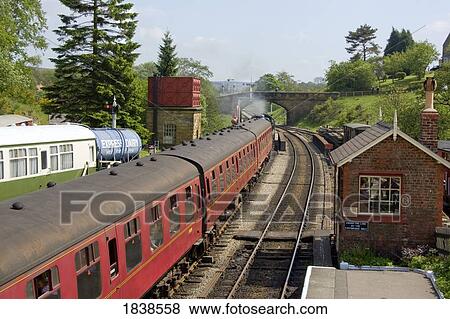 Small Train Station; Goathland, North Yorkshire, England, Uk View Large Photo Image Stock Photo - Small Train Station; Goathland, North Yorkshire, England, Uk. Fotosearch