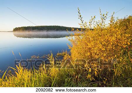 Stock Image - Smallfish Lake In Porcupine Hills; Saskatchewan Canada. Fotosearch