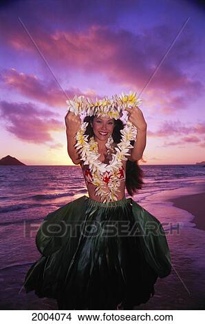 Smiling Young Woman On Beach At Sunrise, Holding Plumeria Lei Out, Offering, Tropical Sky View Large Photo Image Picture - Smiling Young Woman On Beach At Sunrise, Holding Plumeria Lei Out, Offering, Tropical Sky. Fotosearch