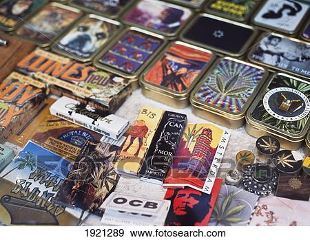 Stock Photo - Smoking Accessories In Shop. Fotosearch