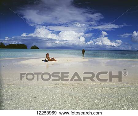 Stock Photo - Snorkelling, near Gizo; Western Province, Solomon Islands. Fotosearch