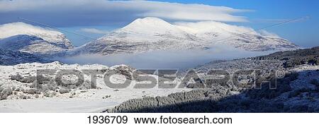 Stock Photo - Snow Covered Landscape In Winter Near Killarney; County Kerry Ireland. Fotosearch
