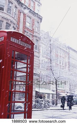 Snow Falling On Red Telephone Box In Marketplace View Large Photo Image Stock Image - Snow Falling On Red Telephone Box In Marketplace. Fotosearch