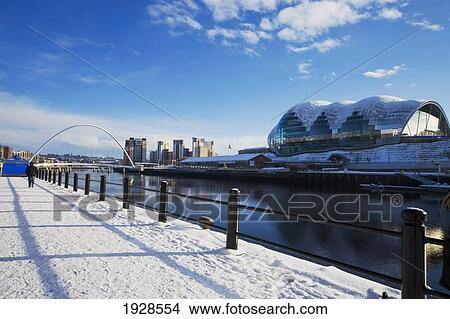 Picture - Snow On Sage Gateshead Concert Hall; Newcastle Upon Tyne, England. Fotosearch
