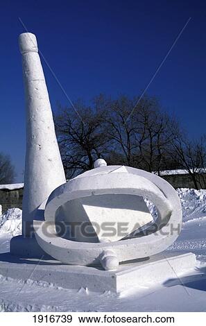 Stock Photo - Snow Sculptures At Winter Carnival. Fotosearch