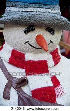 Stock Photograph - Snowman In Hyde Park, Winter Wonderland, London, Uk. Fotosearch