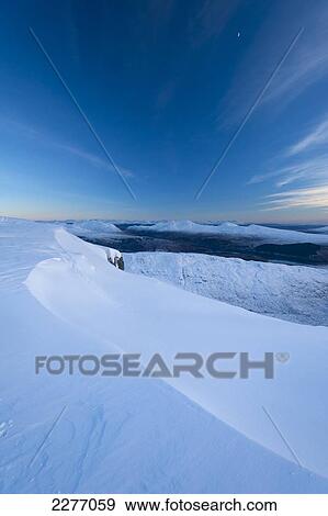 Stock Photo - Snowy summit of Beinn Respiol, Ardnamurchan peninsula; Highlands, Scotland. Fotosearch