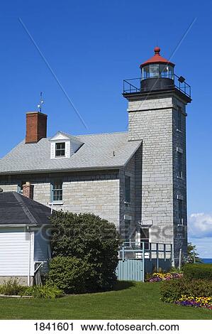 Stock Image - Sodus Point Lighthouse Maritime Museum; Sodus Point, New York State, Usa. Fotosearch