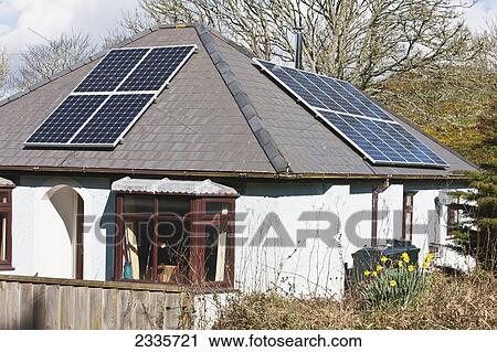 Solar Panels On Small Detached Bungalow; Little Haven, Pembrokeshire Coast, Wales, Uk View Large Photo Image Stock Image - Solar Panels On Small Detached Bungalow; Little Haven, Pembrokeshire Coast, Wales, Uk. Fotosearch