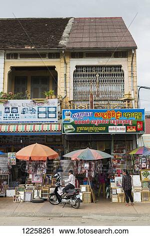 Some shops in Battambang, building in French architectural style; Battambang, Cambodia View Large Photo Image Stock Image - Some shops in Battambang, building in French architectural style; Battambang, Cambodia. Fotosearch