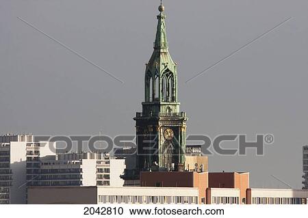 Stock Image - Sophien Church Tower, Berlin, Germany. Fotosearch