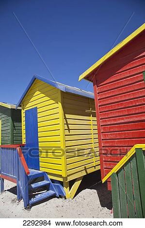 South Africa, Cape Town, Row Of Colorful Huts; Muizenberg View Large Photo Image Picture - South Africa, Cape Town, Row Of Colorful Huts; Muizenberg. Fotosearch