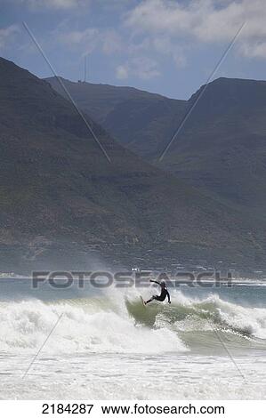 South Africa, Cape Town, Surfer On Wave; Kommetjie View Large Photo Image Stock Photo - South Africa, Cape Town, Surfer On Wave; Kommetjie. Fotosearch