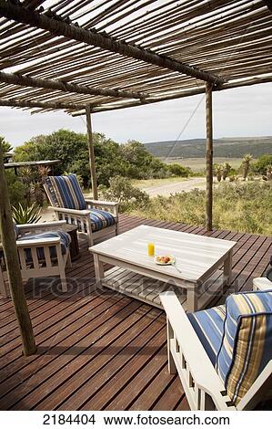 Picture - South Africa, Coffee Table On Patio; Kariega Game Reserve. Fotosearch