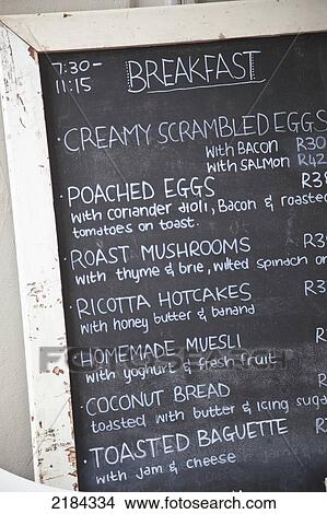 South Africa, Garden Route, Richmond Hill; Port Elizabeth, In Vovo Telo Cafe And Bakery, Menu Blackboard View Large Photo Image Picture - South Africa, Garden Route, Richmond Hill; Port Elizabeth, In Vovo Telo Cafe And Bakery, Menu Blackboard. Fotosearch