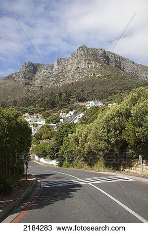 Stock Image - South Africa, Llandudno; Cape Town, Road. Fotosearch