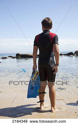 Stock Photo - South Africa, Young Boy Snorkeling; Mossel Bay. Fotosearch