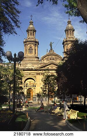 South America, Chile, Santiago Cathedral, Plaza De Armas View Large Photo Image Stock Photo - South America, Chile, Santiago Cathedral, Plaza De Armas. Fotosearch
