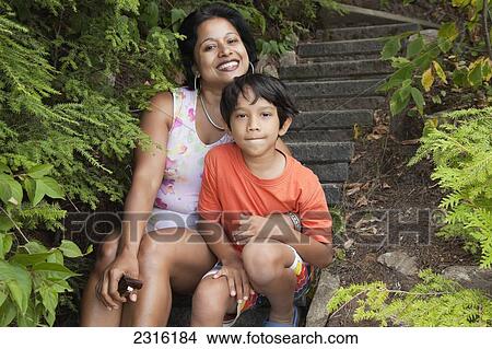 Picture - South-Asian Mother And Son; Ontario Canada. Fotosearch