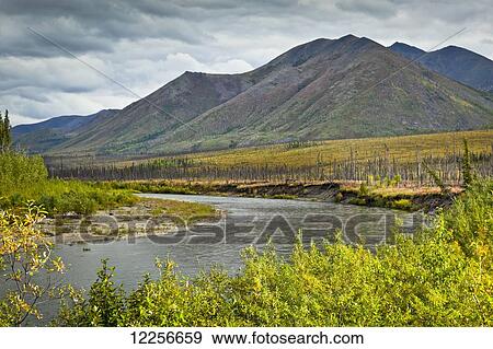 Stock Photo - South Fork of Koyukuk River and Brooks Range, Dalton Hwy, Arctic Alaska, Autumn. Fotosearch