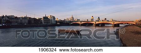 Southbank Of Blackfriars Bridge, London, England, Uk View Large Photo Image Picture - Southbank Of Blackfriars Bridge, London, England, Uk. Fotosearch