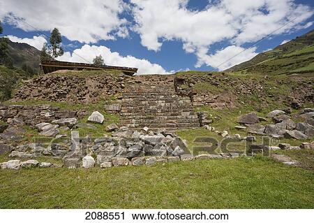 Stock Image - Southern Platform, Chavin De Huantar, Ancash, Peru. Fotosearch