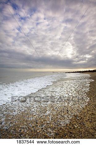 Picture - Southwold Beach In Winter; Suffolk, England. Fotosearch