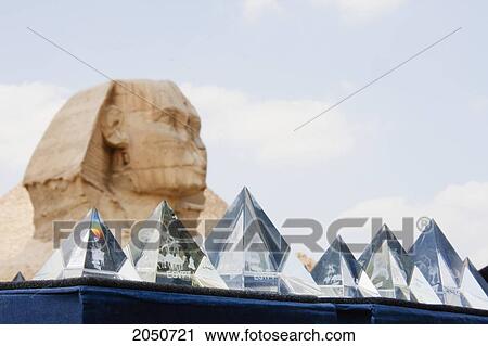 Stock Image - Souvenir Pyramids And Sphinx, Giza, Al Jizah, Egypt. Fotosearch
