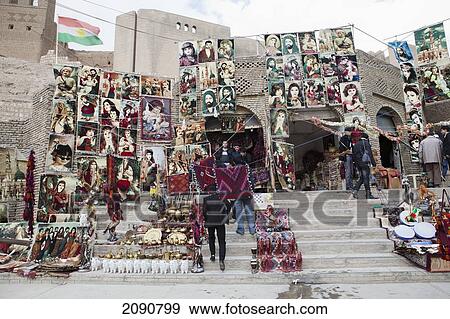 Souvenir Sellers Below The Citadel In Erbil, Iraqi Kurdistan, Iraq View Large Photo Image Stock Photo - Souvenir Sellers Below The Citadel In Erbil, Iraqi Kurdistan, Iraq. Fotosearch