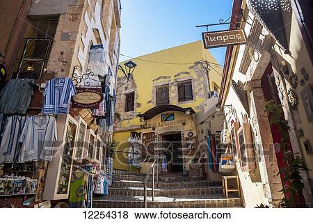 Souvenirs for sale in old town; Chania, Crete, Greece View Large Photo Image Stock Photo - Souvenirs for sale in old town; Chania, Crete, Greece. Fotosearch