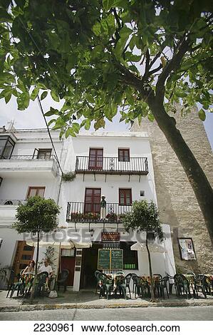 Spain, Andalucia, Costa De La Luz, Plaza De Espana; Vejer De La Frontera, Creperie View Large Photo Image Stock Image - Spain, Andalucia, Costa De La Luz, Plaza De Espana; Vejer De La Frontera, Creperie. Fotosearch