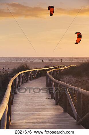 Spain, Andalusia, Cadiz, Costa de la Luz, Parasurfing; Tarifa View Large Photo Image Stock Photograph - Spain, Andalusia, Cadiz, Costa de la Luz, Parasurfing; Tarifa. Fotosearch