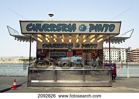 Spain, Basque Country, Small fast food stall; Churreria View Large Photo Image Stock Photograph - Spain, Basque Country, Small fast food stall; Churreria. Fotosearch