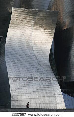 Stock Photo - Spain, Basque Region, Guggenheim Art Museum by architect Frank Gehry; Bilbao. Fotosearch