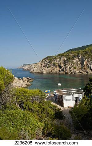 Spain, Beach bar on Cala d'en Serra beach; Ibiza View Large Photo Image Stock Photography - Spain, Beach bar on Cala d'en Serra beach; Ibiza. Fotosearch