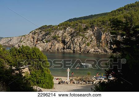 Spain, Cala d'en Serra beach; Ibiza View Large Photo Image Picture - Spain, Cala d'en Serra beach; Ibiza. Fotosearch