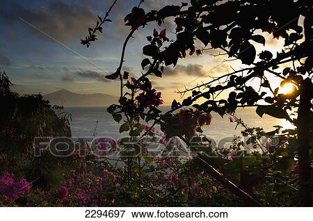 Spain, Canary Islands, Island of La Gomera, View od mount Teide and Island of Tenerife at sunrise; San Sebastian View Large Photo Image Stock Photo - Spain, Canary Islands, Island of La Gomera, View od mount Teide and Island of Tenerife at sunrise; San Sebastian. Fotosearch