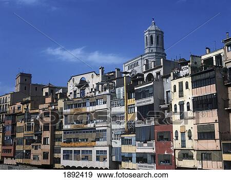 Spain, Cityscape; Girona View Large Photo Image Stock Photo - Spain, Cityscape; Girona. Fotosearch