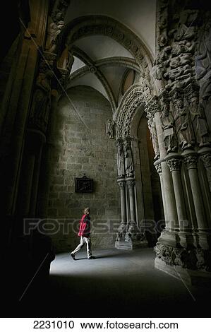 Stock Image - Spain, Galicia, Inside Santiago De Compostela Cathedral; Santiago De Compostela. Fotosearch