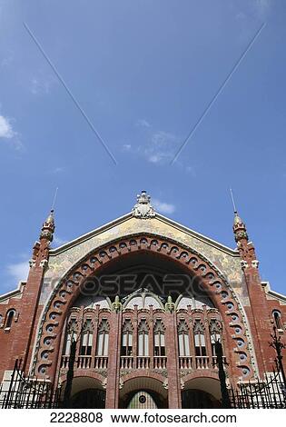 Stock Photo - Spain, Hight section of Mercado Colon; Valencia. Fotosearch
