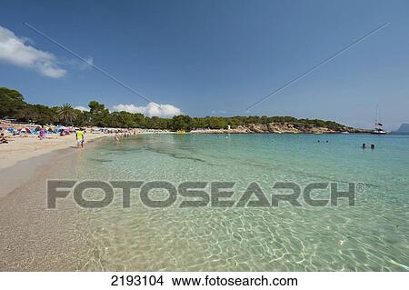 Spain, Ibiza, Coastline; La Basse beach View Large Photo Image Picture - Spain, Ibiza, Coastline; La Basse beach. Fotosearch
